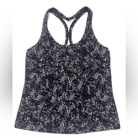 Lululemon Cool Racerback Tank Top Short Length Blossom Overlay Starlight Multi 2 - Picture 2 of 3